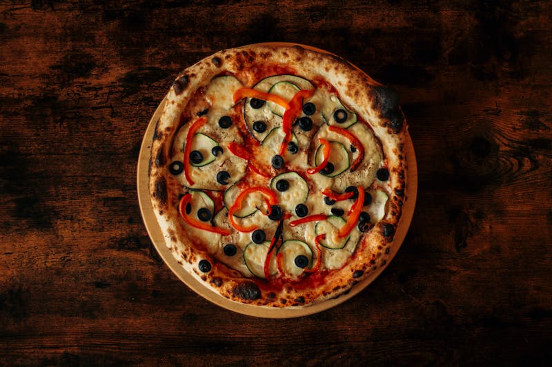 Veggie supreme pizza loaded with fresh vegetables